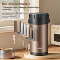 Stainless Steel Lunch Box, Large Capacity, Outdoor Portable Bento Box, Multi - Layer Thermal Food Storage Container, New Upgrade - SHOWLU FASHION STORE