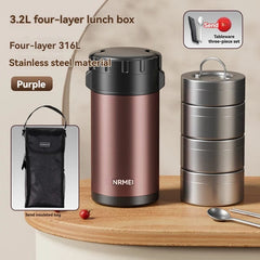 Stainless Steel Lunch Box, Large Capacity, Outdoor Portable Bento Box, Multi - Layer Thermal Food Storage Container, New Upgrade - SHOWLU FASHION STORE
