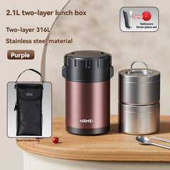 Stainless Steel Lunch Box, Large Capacity, Outdoor Portable Bento Box, Multi - Layer Thermal Food Storage Container, New Upgrade - SHOWLU FASHION STORE