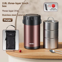 Stainless Steel Lunch Box, Large Capacity, Outdoor Portable Bento Box, Multi - Layer Thermal Food Storage Container, New Upgrade - SHOWLU FASHION STORE