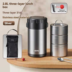 Stainless Steel Lunch Box, Large Capacity, Outdoor Portable Bento Box, Multi - Layer Thermal Food Storage Container, New Upgrade - SHOWLU FASHION STORE