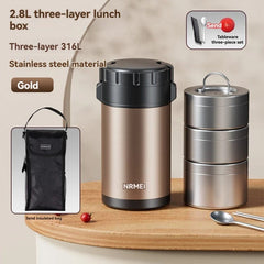 Stainless Steel Lunch Box, Large Capacity, Outdoor Portable Bento Box, Multi - Layer Thermal Food Storage Container, New Upgrade - SHOWLU FASHION STORE