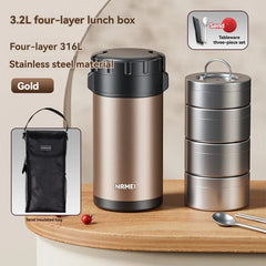 Stainless Steel Lunch Box, Large Capacity, Outdoor Portable Bento Box, Multi - Layer Thermal Food Storage Container, New Upgrade - SHOWLU FASHION STORE
