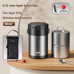 Stainless Steel Lunch Box, Large Capacity, Outdoor Portable Bento Box, Multi - Layer Thermal Food Storage Container, New Upgrade - SHOWLU FASHION STORE