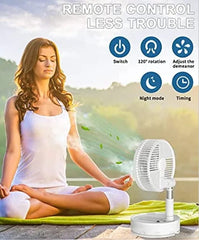 Stand Fan, 6 Inch Folding Portable Telescopic Floor/USB with Rechargeable Battery,3 Speeds Super Quiet Adjustable Height - SHOWLU FASHION STORE