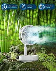 Stand Fan, 6 Inch Folding Portable Telescopic Floor/USB with Rechargeable Battery,3 Speeds Super Quiet Adjustable Height - SHOWLU FASHION STORE
