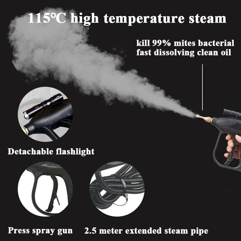 Steam Cleaner For Home 2600W High Pressure Sterilization Air Conditioning Kitchen Hood Car Appliances Carpet Cleaning Vaporizer - SHOWLU FASHION STORE