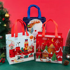StoBag 12pcs Marry Christmas Tote Bags Gift Package Fabric Hnadle Santa Claus Home Handmade Kids Party Favors New Year Supplies - SHOWLU FASHION STORE