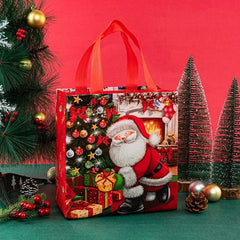 StoBag 12pcs Marry Christmas Tote Bags Gift Package Fabric Hnadle Santa Claus Home Handmade Kids Party Favors New Year Supplies - SHOWLU FASHION STORE