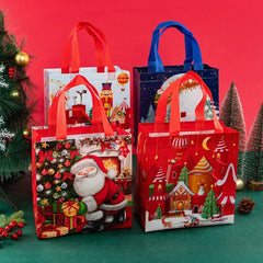 StoBag 12pcs Marry Christmas Tote Bags Gift Package Fabric Hnadle Santa Claus Home Handmade Kids Party Favors New Year Supplies - SHOWLU FASHION STORE