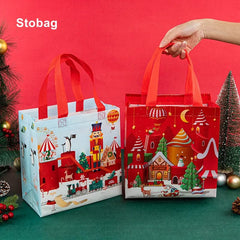 StoBag 12pcs Marry Christmas Tote Bags Gift Package Fabric Hnadle Santa Claus Home Handmade Kids Party Favors New Year Supplies - SHOWLU FASHION STORE