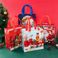 StoBag 12pcs Marry Christmas Tote Bags Gift Package Fabric Hnadle Santa Claus Home Handmade Kids Party Favors New Year Supplies - SHOWLU FASHION STORE