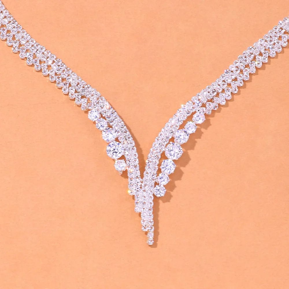 Stonefans Simple Round Crystal Necklace Sets Wedding for Women Bride Accessories Rhinestone Africa Jewelry Set Bridesmaid Gift - SHOWLU FASHION STORE