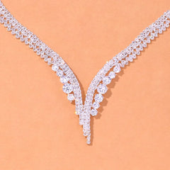 Stonefans Simple Round Crystal Necklace Sets Wedding for Women Bride Accessories Rhinestone Africa Jewelry Set Bridesmaid Gift - SHOWLU FASHION STORE