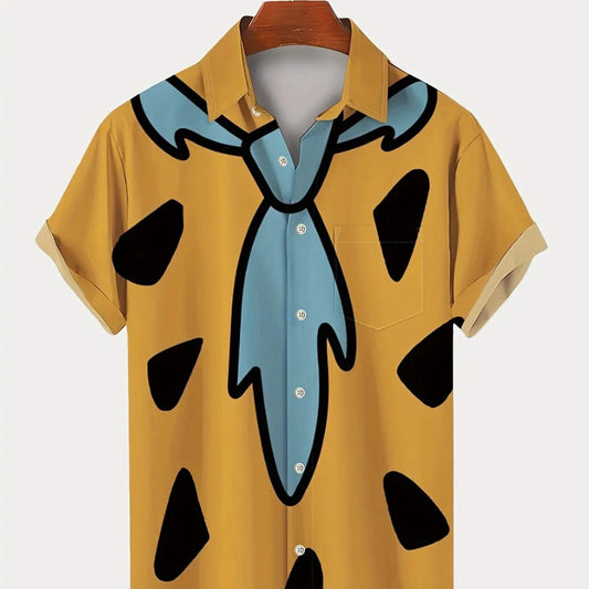 Stylish Geometric Print Hawaiian Shirt - SHOWLU FASHION STORE
