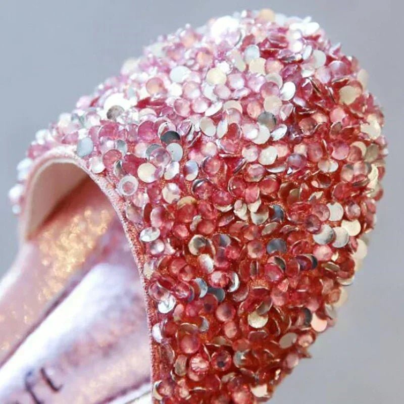 Summer Autumn Girls Leather Shoes Fashion Sequins Baby Girl Sandals Kids Princess Shoes Size 21 - 35 - SHOWLU FASHION STORE