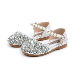 Summer Autumn Girls Leather Shoes Fashion Sequins Baby Girl Sandals Kids Princess Shoes Size 21 - 35 - SHOWLU FASHION STORE