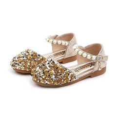 Summer Autumn Girls Leather Shoes Fashion Sequins Baby Girl Sandals Kids Princess Shoes Size 21 - 35 - SHOWLU FASHION STORE