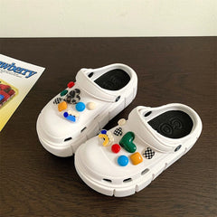 Summer DIY Black Beach Poop Feeling Platform Coros Shoes - SHOWLU FASHION STORE