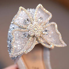Summer Girls Sandals Fashion Sequins Rhinestone Bow Girls Princess Shoes Baby Girl Shoes Flat Heel Sandals Size 21 - 35 - SHOWLU FASHION STORE