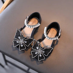 Summer Girls Sandals Fashion Sequins Rhinestone Bow Girls Princess Shoes Baby Girl Shoes Flat Heel Sandals Size 21 - 35 - SHOWLU FASHION STORE
