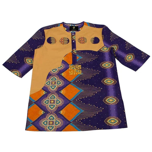 Summer Men Patchwork Top Tees Dashiki African Clothes Bazin Riche African Design Clothing Casual Cotton Mens Top Shirts WYN977 - SHOWLU FASHION STORE