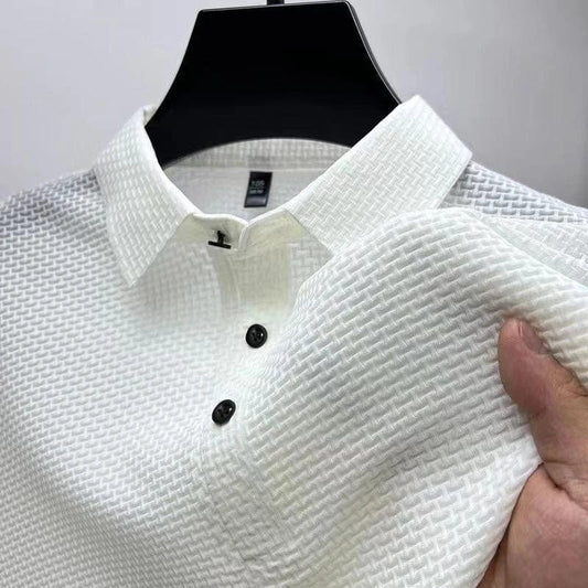 Summer New Men's Short Sleeve T-shirt Cool and Breathable Polo Shirt Business Casual Sweat - absorbing Tops L - 4XL - SHOWLU FASHION STORE