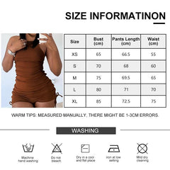 Summer New Sexy Women Jumpsuit Solid Sweet Spicy Sleeveless Drawstring Slim Fit Jumpsuit Fashion Casual Clothing - SHOWLU FASHION STORE