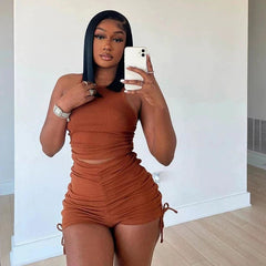 Summer New Sexy Women Jumpsuit Solid Sweet Spicy Sleeveless Drawstring Slim Fit Jumpsuit Fashion Casual Clothing - SHOWLU FASHION STORE