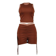 Summer New Sexy Women Jumpsuit Solid Sweet Spicy Sleeveless Drawstring Slim Fit Jumpsuit Fashion Casual Clothing - SHOWLU FASHION STORE