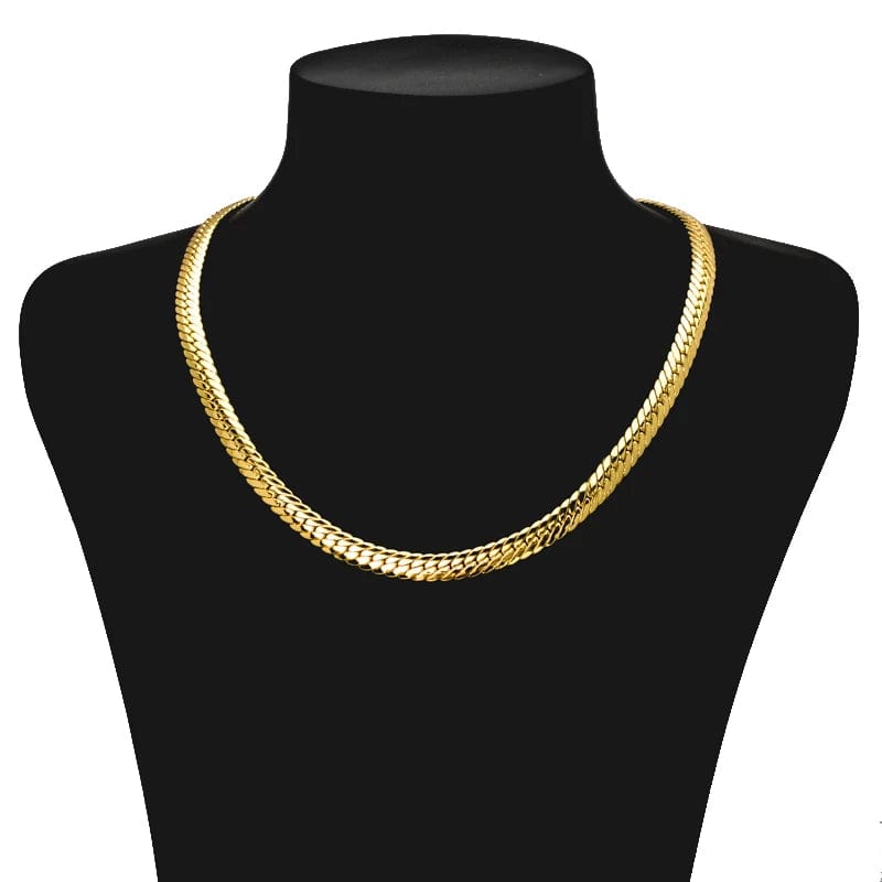 Sunny Jewelry Fashion New Copper Necklace Snake Chains Gold Plated High Quality For Women Man Italy 750 For Daily Wear Gift - SHOWLU FASHION STORE