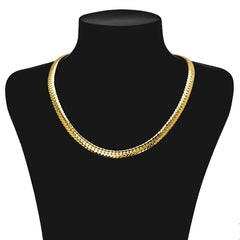 Sunny Jewelry Fashion New Copper Necklace Snake Chains Gold Plated High Quality For Women Man Italy 750 For Daily Wear Gift - SHOWLU FASHION STORE