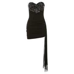 Sylcue Heart - Shaped Dress Sexy Open Back Sequin - SHOWLU FASHION STORE