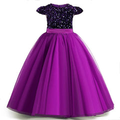Teenage Girls Princess Dress for 5 - 14 Years Elegant White Long Party Dresses Children Sequins Wedding Evening Formal Prom Gown - SHOWLU FASHION STORE