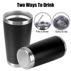 Thermal Mug 20oz Insulated Leakproof Beer Cups With Lids Drinkware Tumbler With Lids Vacuum Water Bottle Stainless Steel - SHOWLU FASHION STORE
