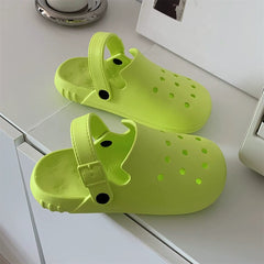 Thin Strip Eva Beach Sandals Ins Internet Hot Girlish Student Outdoor Soft Bottom Non Slip Matching Hole Shoes Female Summer - SHOWLU FASHION STORE