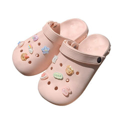 Thin Strip Eva Beach Sandals Ins Internet Hot Girlish Student Outdoor Soft Bottom Non Slip Matching Hole Shoes Female Summer - SHOWLU FASHION STORE