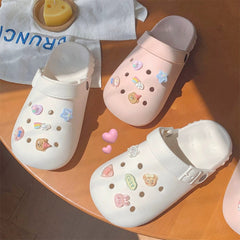 Thin Strip Eva Beach Sandals Ins Internet Hot Girlish Student Outdoor Soft Bottom Non Slip Matching Hole Shoes Female Summer - SHOWLU FASHION STORE