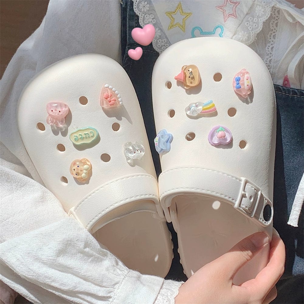 Thin Strip Eva Beach Sandals Ins Internet Hot Girlish Student Outdoor Soft Bottom Non Slip Matching Hole Shoes Female Summer - SHOWLU FASHION STORE