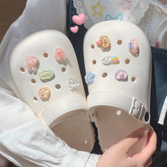 Thin Strip Eva Beach Sandals Ins Internet Hot Girlish Student Outdoor Soft Bottom Non Slip Matching Hole Shoes Female Summer - SHOWLU FASHION STORE