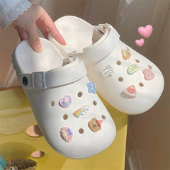 Thin Strip Eva Beach Sandals Ins Internet Hot Girlish Student Outdoor Soft Bottom Non Slip Matching Hole Shoes Female Summer - SHOWLU FASHION STORE