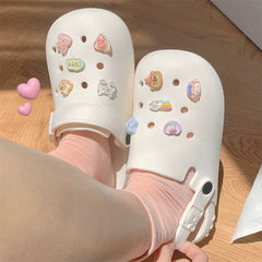 Thin Strip Eva Beach Sandals Ins Internet Hot Girlish Student Outdoor Soft Bottom Non Slip Matching Hole Shoes Female Summer - SHOWLU FASHION STORE