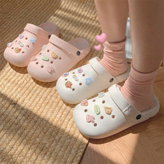 Thin Strip Eva Beach Sandals Ins Internet Hot Girlish Student Outdoor Soft Bottom Non Slip Matching Hole Shoes Female Summer - SHOWLU FASHION STORE