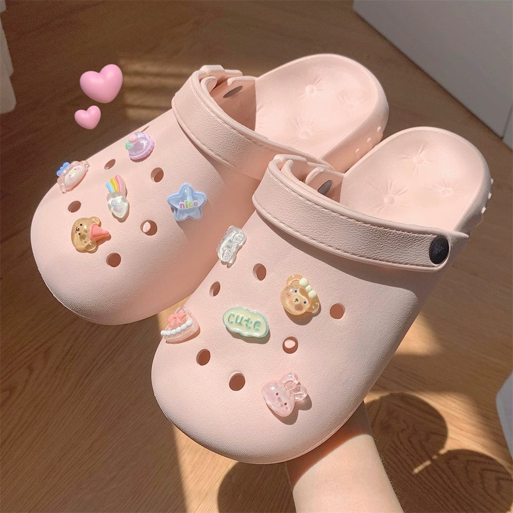 Thin Strip Eva Beach Sandals Ins Internet Hot Girlish Student Outdoor Soft Bottom Non Slip Matching Hole Shoes Female Summer - SHOWLU FASHION STORE