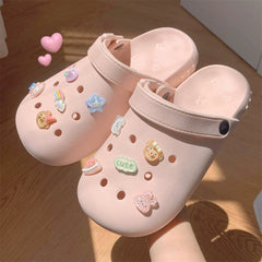 Thin Strip Eva Beach Sandals Ins Internet Hot Girlish Student Outdoor Soft Bottom Non Slip Matching Hole Shoes Female Summer - SHOWLU FASHION STORE