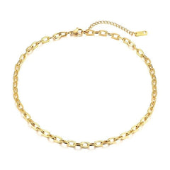 Titanium With 18K Gold Chains Necklace Women Stainless Steel Jewelry OL Designer T Show Runway Sweety Boho Japan Korean INS Hot - SHOWLU FASHION STORE