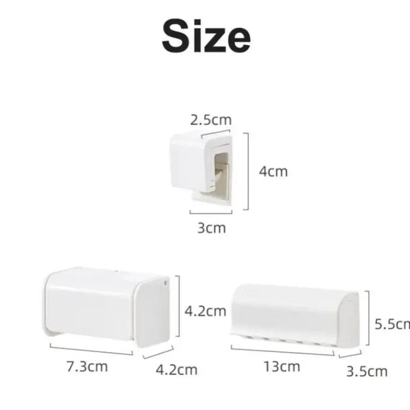 Toothbrush Holder Punch - free Wall - mounted Toothpaste Holder Toothpaste Storage Rack Holders Bath Organizer Bathroom Accessories - SHOWLU FASHION STORE