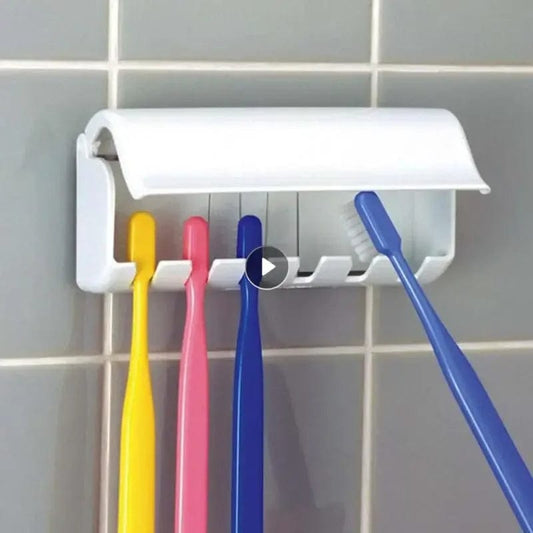 Toothbrush Holder Punch - free Wall - mounted Toothpaste Holder Toothpaste Storage Rack Holders Bath Organizer Bathroom Accessories - SHOWLU FASHION STORE