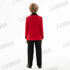 Top Quality Four Pieces Suit For Boys HH007 Coat Vest Pants Bow Tie Smart Elegant Party School Performance Costumes - SHOWLU FASHION STORE