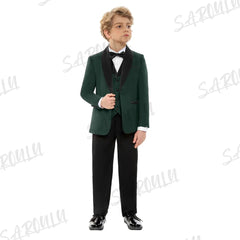 Top Quality Four Pieces Suit For Boys HH007 Coat Vest Pants Bow Tie Smart Elegant Party School Performance Costumes - SHOWLU FASHION STORE